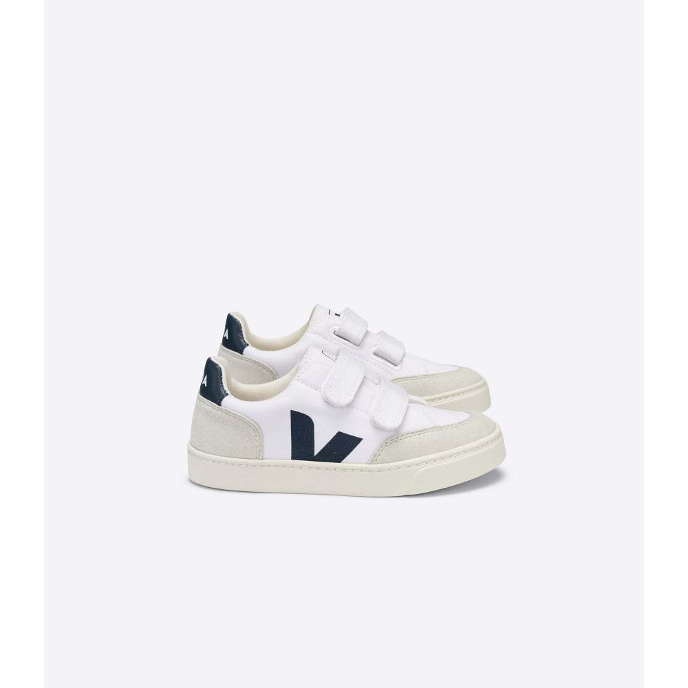 White Kids\' Veja V-12 CANVAS Sneakers | AU 884DFM